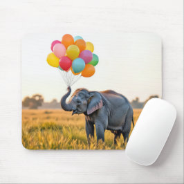 Mousepad Elefante Segurando Um Buquê De Balão