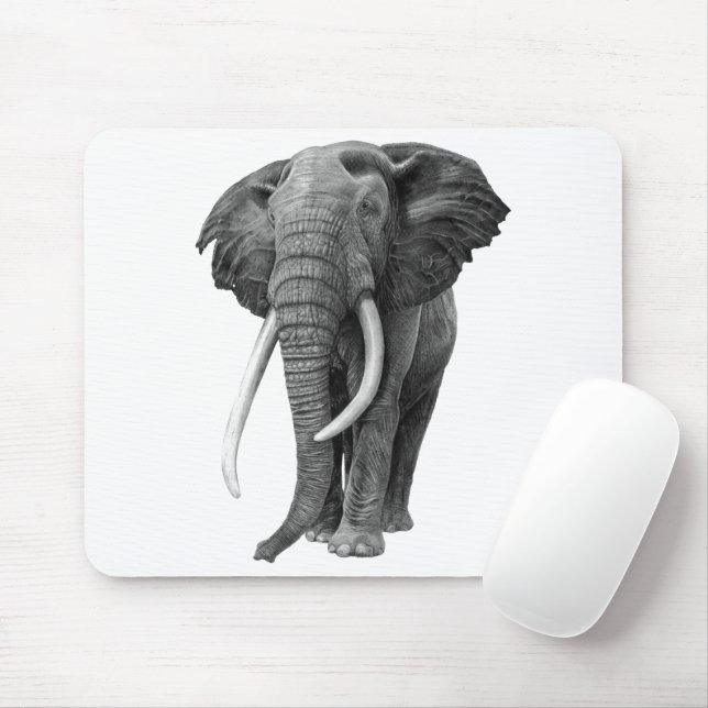Mousepad Elefante-touro - Desenho a lápis (Com mouse)