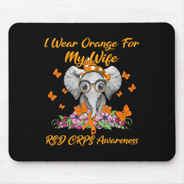 Mousepad Elefante Visto Laranja Para Minha Esposa RSD CRPS  (Frente)
