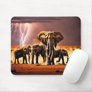 Mousepad Elefantes Em Tempestade