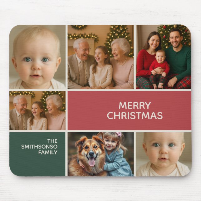 Mousepad elegance gift for Photos collage merry Christmas (Frente)