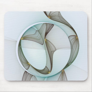 Mousepad Elegância Abstrata Moderna Turquesa Marrom Dourado