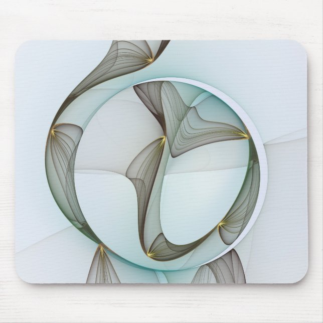 Mousepad Elegância Dourada abstrato Moderna Turquesa Brown (Frente)