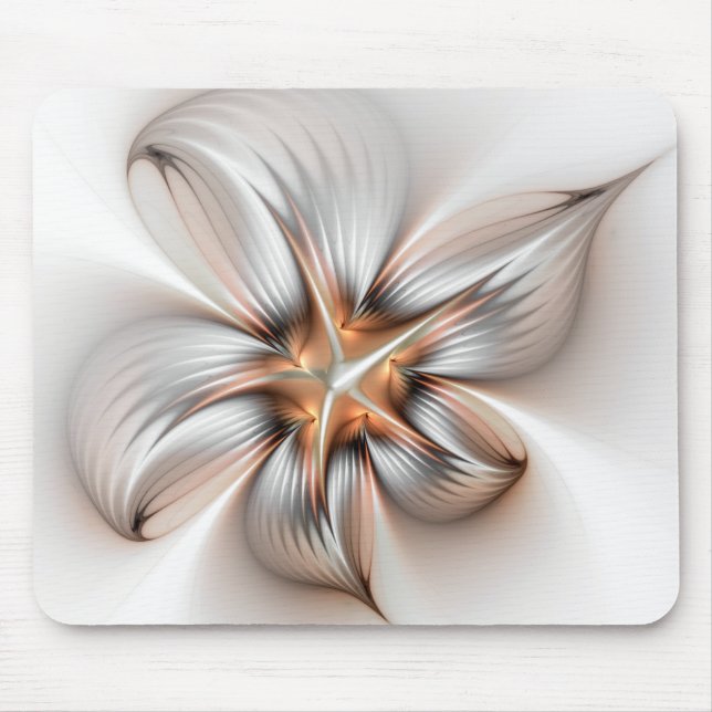 Mousepad Elegância Floral Moderna Abstrato de Arte Fractal (Frente)