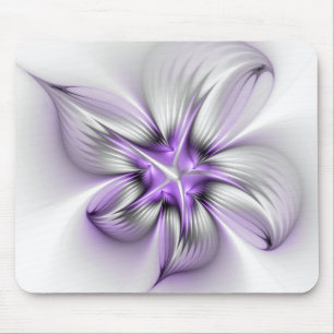 Mousepad Elegância Floral Moderna Abstrato Violet Art