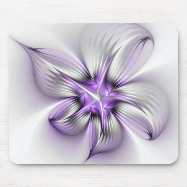 Mousepad Elegância Floral Moderna Abstrato Violet Art (Frente)