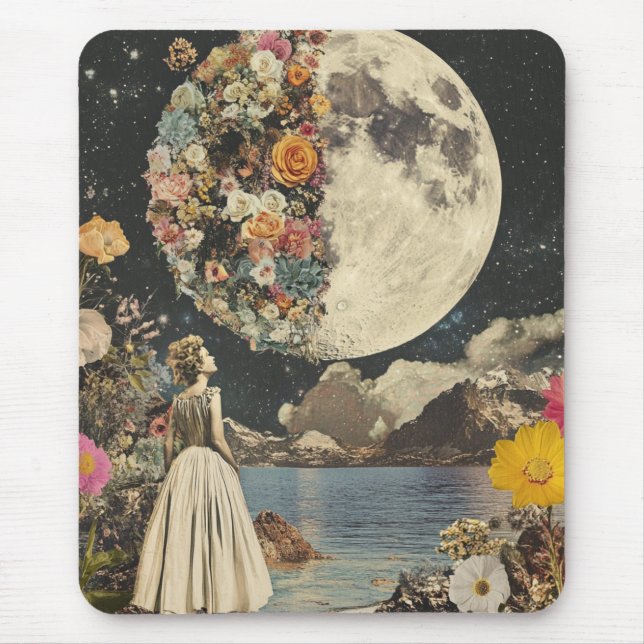 Mousepad Elegância Lua - Mulher com Lua (2) (Frente)