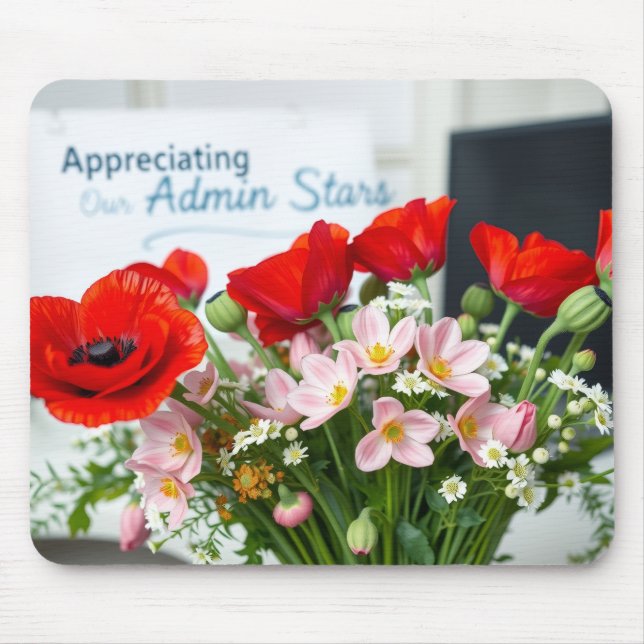 Mousepad Elegant Admin Day Floral Thank You Design (Frente)