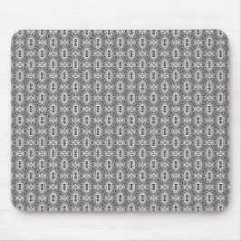 Mousepad Elegant Black and White Folk Floral Seamless Patte