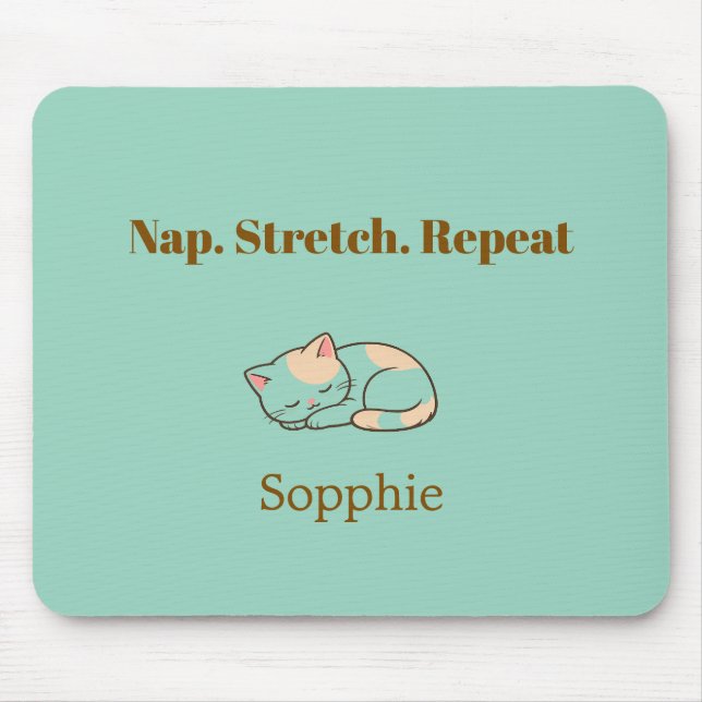 Mousepad Elegant Cute Cat Lover Trendy Classy Stylish  (Frente)