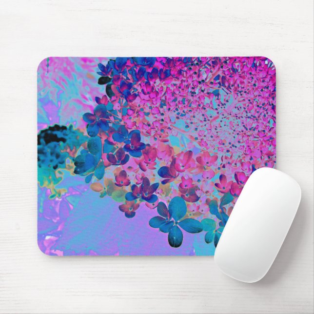Mousepad Elegant Dark Blue and Magenta Limelight Hydrangea (Com mouse)
