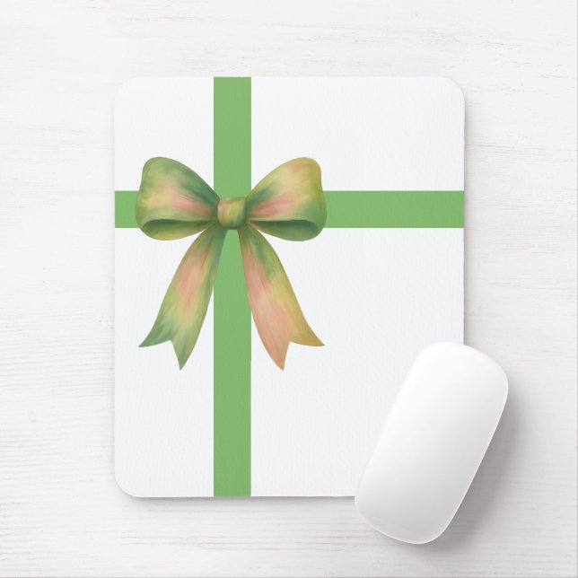 Mousepad Elegant Gift Bow – Modern Christmas Design (Com mouse)