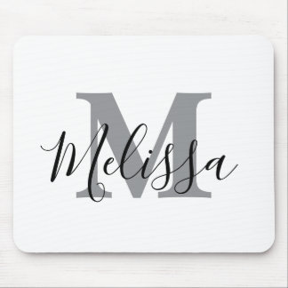 Mousepad Elegant Minimalist Black and White Chic Custom