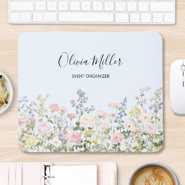 Mousepad Elegant Monogram Colorful Flower Garden Floral