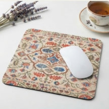 Elegant Navajo Kilim Coral Sky Blue Floral Cream