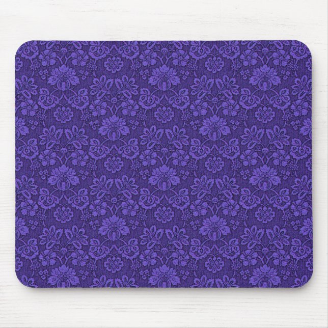 Mousepad Elegant Violet Vintage Damask Pattern (Frente)