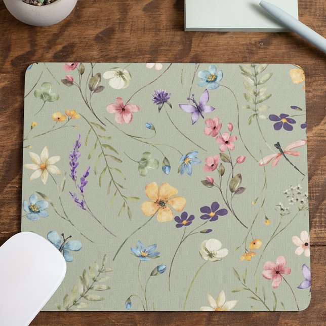 Mousepad Elegant Wildflower Wild Flower Floral (Criador carregado)