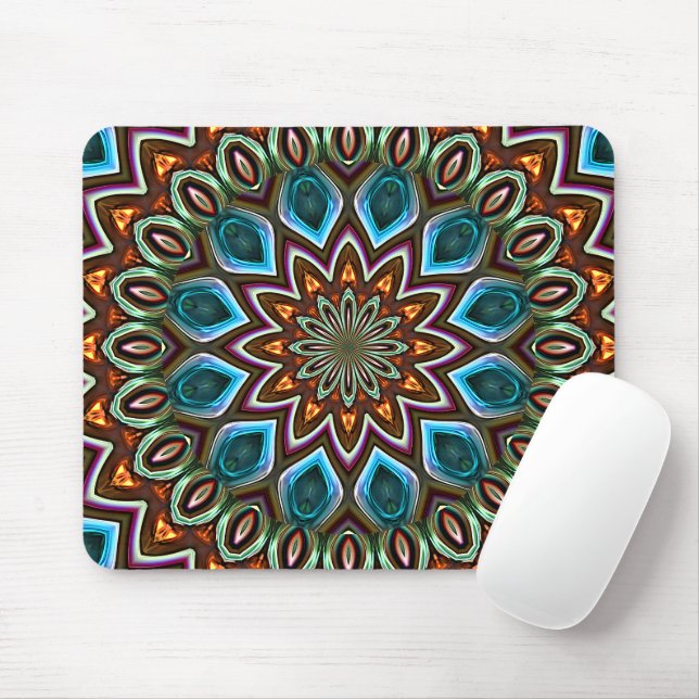 Mousepad Elegante Abstrato Bohemian Mandala Art (Com mouse)