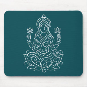 Mousepad Elegante Arte da Deusa Lakshmi em Lotus