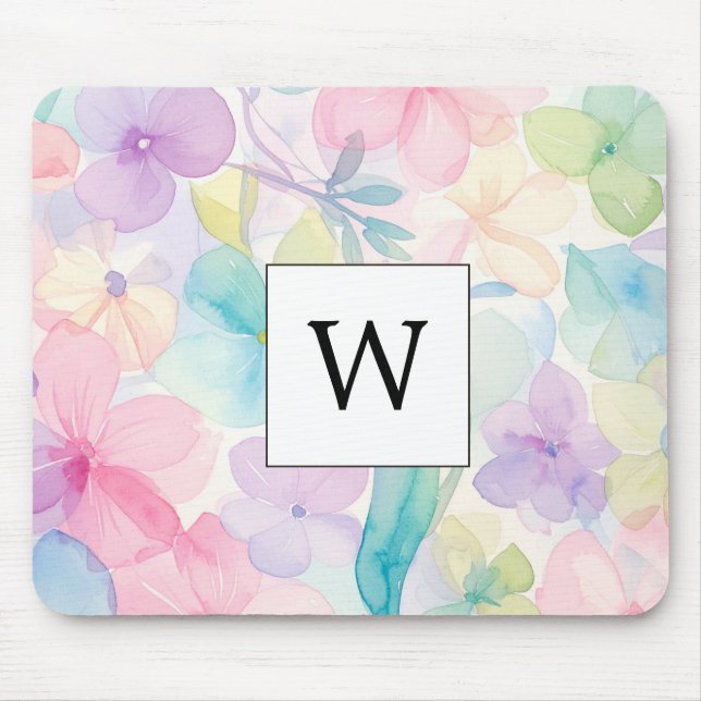 Mousepad Elegante bebedouro Flores Monogramadas   (Frente)