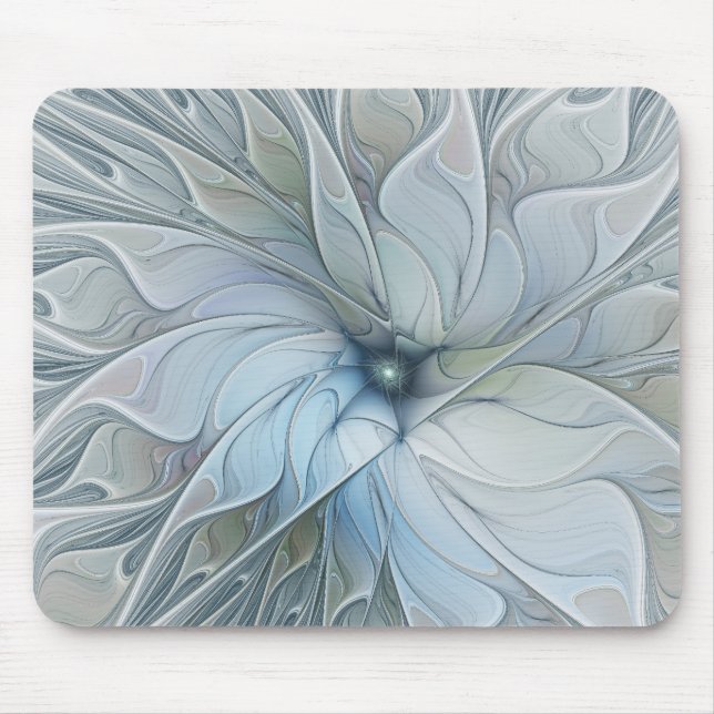 Mousepad Elegante Beleza Arte Fractal Abstrata Moderna Flor (Frente)