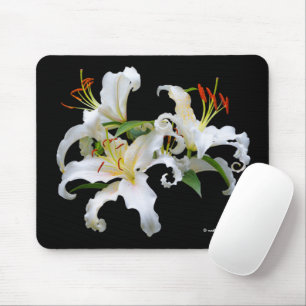 Mousepad Elegante Casablanca White Flores Orientais Orienta