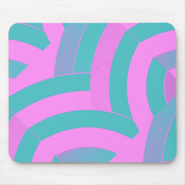 Mousepad elegante contemporâneo estilo chevron rosa/verde (Frente)