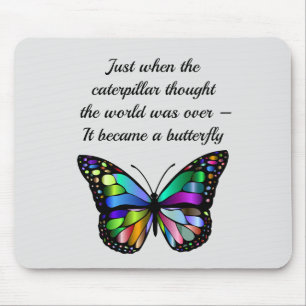 Mousepad Elegante de borboleta Inspiracional Esperança Eleg