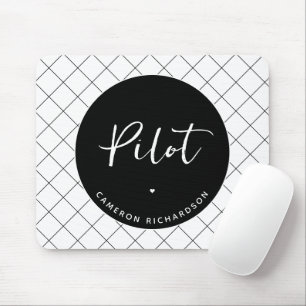 Mousepad Elegante de Graduação da Escola de Aviação Piloto 