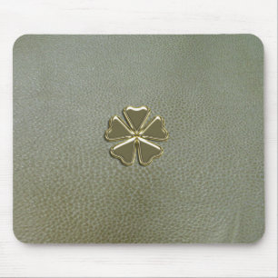 Mousepad Elegante Dia de São Patrício do Trevo, Couro Verde