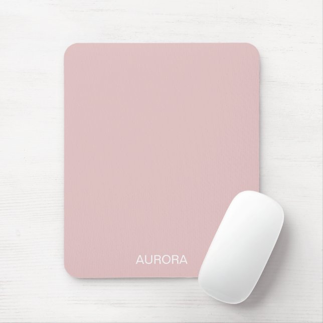 Mousepad Elegante Dusty Blush Personalizado Name - (Com mouse)