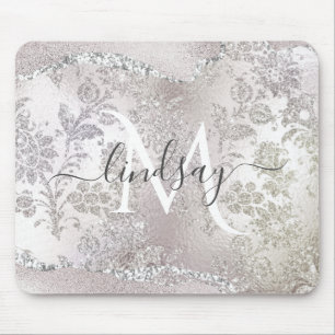 Mousepad Elegante Faux Foil Monograma