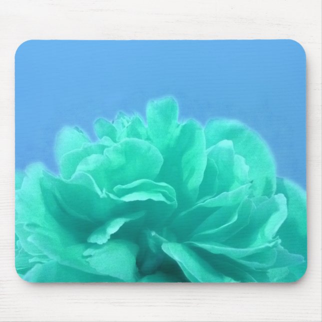 Mousepad Elegante Floral Azul Verde (Frente)