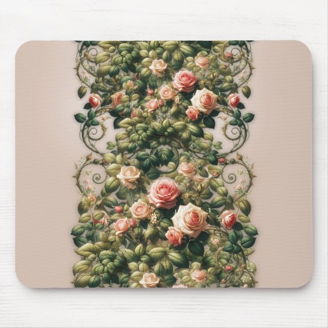 Mousepad Elegante Floral Rosas Pink Shabby Chic (Frente)
