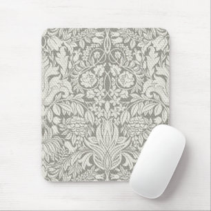 Mousepad elegante formal brocado de renda damasco branco