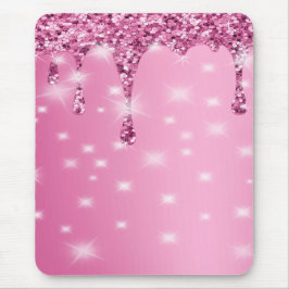 Mousepad Elegante Gotejamento Brilhante Rosa Quente
