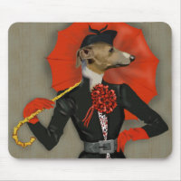 Elegante Greyhound e Red Umbrella