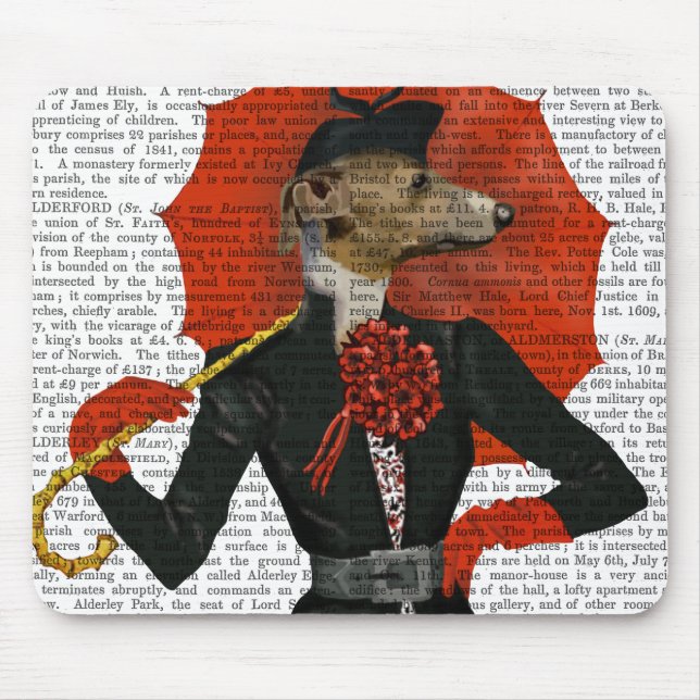 Mousepad Elegante Greyhound e Red Umbrella 2 (Frente)