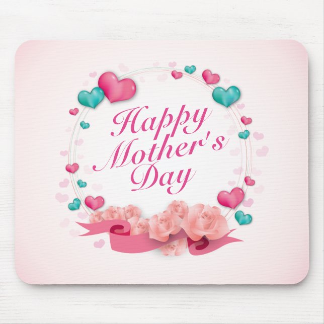 Mousepad Elegante Happy Dia de as mães Candy Hearts Mousepa (Frente)