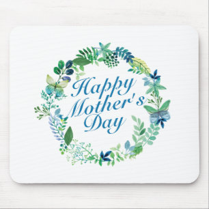 Mousepad Elegante Happy Dia de as mães Floral Wreath Mousep