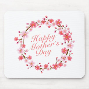 Mousepad Elegante Happy Dia de as mães Floral Wreath Mousep