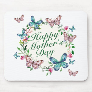 Mousepad Elegante Happy Dia de as mães Floral Wreath Mousep