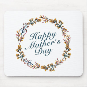 Mousepad Elegante Happy Dia de as mães Floral Wreath Mousep