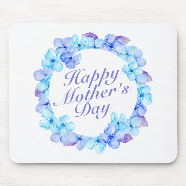 Mousepad Elegante Happy Dia de as mães Floral Wreath Mousep (Frente)