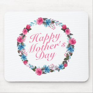 Mousepad Elegante Happy Dia de as mães Floral Wreath Mousep