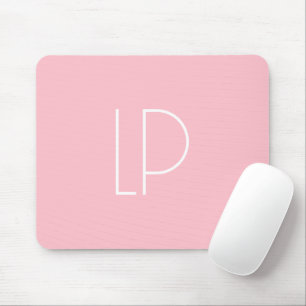 Mousepad Elegante inicial moderna minimalista em rosa paste
