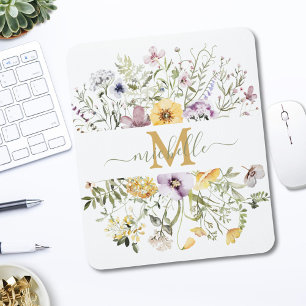Mousepad Elegante Jardim Floral de Flores Silvestres Colori