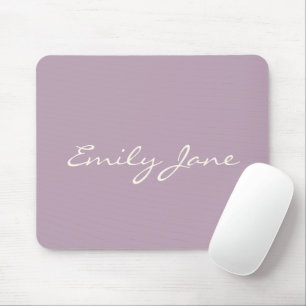 Mousepad Elegante Lilás Poeirento Nome em Letra de Mão Pers