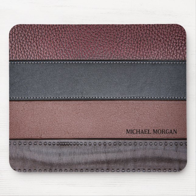 Mousepad Elegante Luxo Couro Olhar Marrom Preto (Frente)