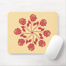 Elegante Mandala de Rosa Vermelha Design Floral Ci